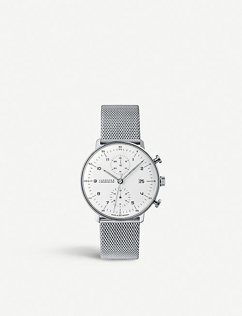 JUNGHANS: 027/4003.44 Max Bill stainless steel Chronoscope watch
