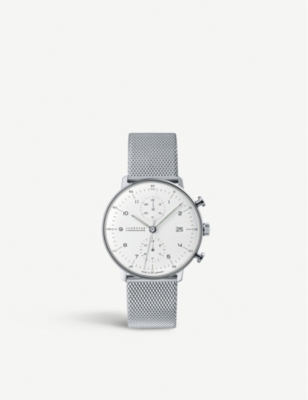 JUNGHANS 027 4003.44 Max Bill stainless steel Chronoscope watch