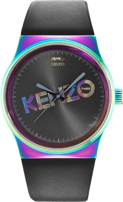 KENZO   9600322 Unisex stainless steel and leather tiger watch