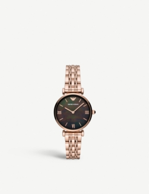 emporio armani rose gold tone ladies watch