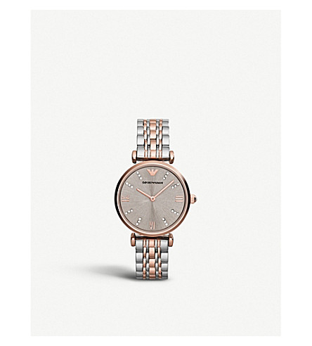 EMPORIO ARMANI   AR1840 stainless steel and rose gold plated watch
