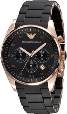 armani black steel watch