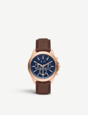 ARMANI EXCHANGE AX2626 Drexler rose gold plated and leather