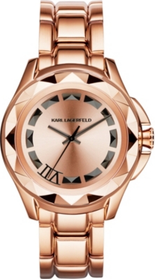 KARL LAGERFELD WATCHES   Kl1033 rose gold toned stainless steel watch