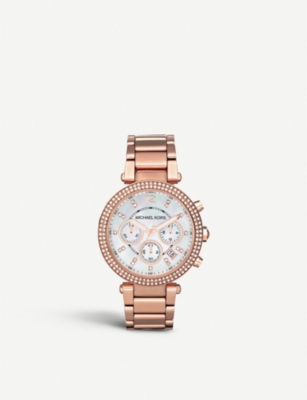 mk parker watch rose gold