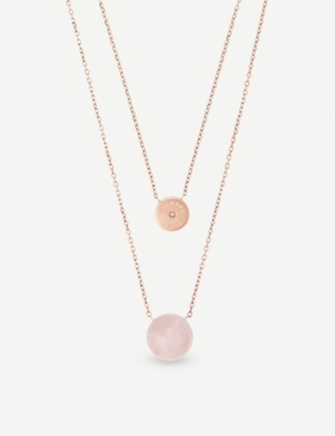 michael kors circle necklace rose gold