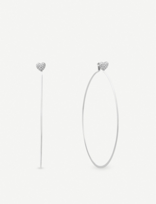 michael kors silver heart earrings