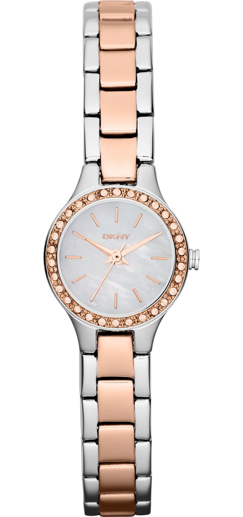 DKNY   NY8811 glitz stainless steel rose gold toned watch