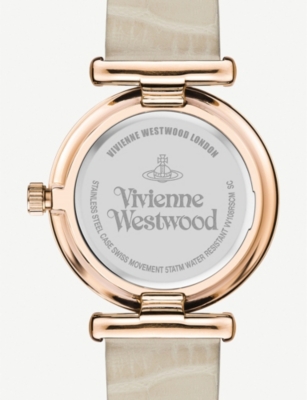 Vivienne Westwood Vv108rscm Trafalgar Stainless Steel And Alligator Embossed Watch Selfridges Com