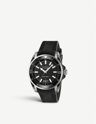 GUCCI YA136204 DIVE STAINLESS STEEL AND RUBBER WATCH