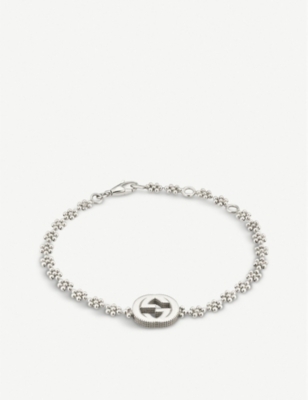 GUCCI - Interlocking G sterling silver bracelet | Selfridges.com
