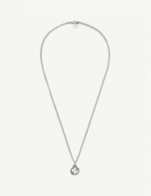 GUCCI: Interlocking G sterling silver necklace