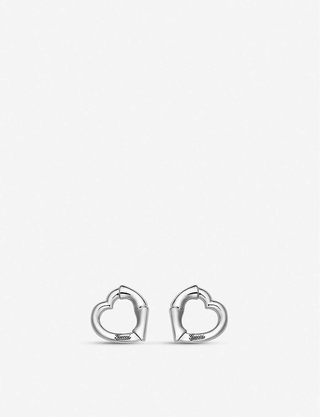 erklære tvivl tyngdekraft GUCCI - Bamboo logo-engraved sterling silver earrings | Selfridges.com