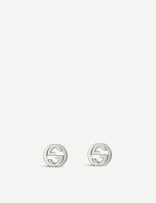 GUCCI: Interlocking G sterling silver earrings