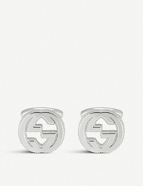 GUCCI: Interlocking G silver cufflinks