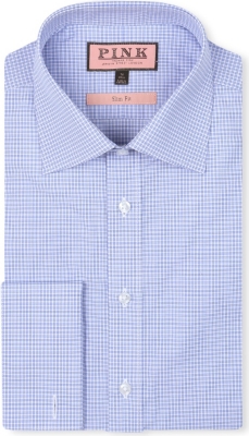 THOMAS PINK   Salzburg checked slim fit double cuff shirt