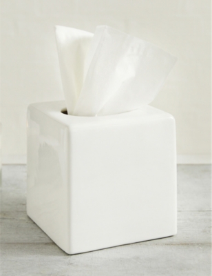 THE WHITE COMPANY: Cube ceramic tissue box cover