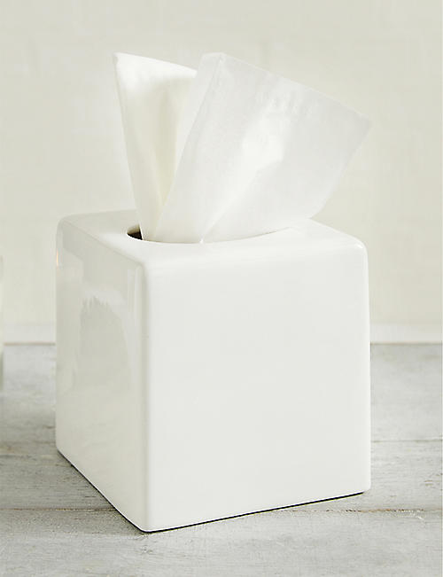 THE WHITE COMPANY: Cube ceramic tissue box cover
