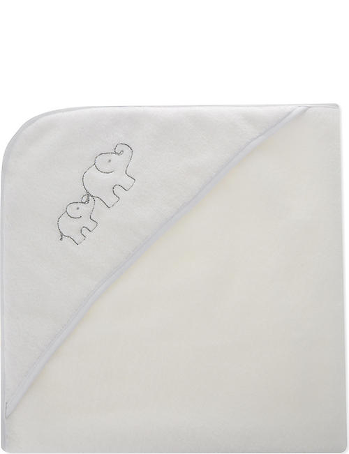 THE LITTLE WHITE COMPANY: Cotton elephant hooded towel