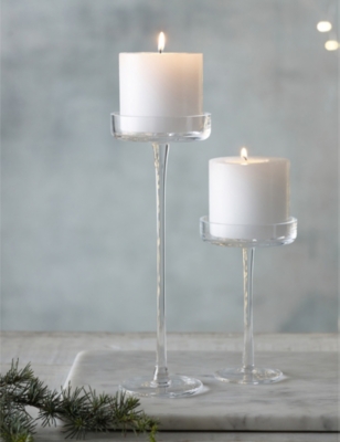 Glass pillar deals candle holders