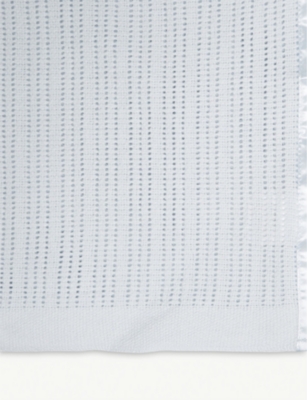 THE LITTLE WHITE COMPANY: Satin-edged cellular cotton baby blanket