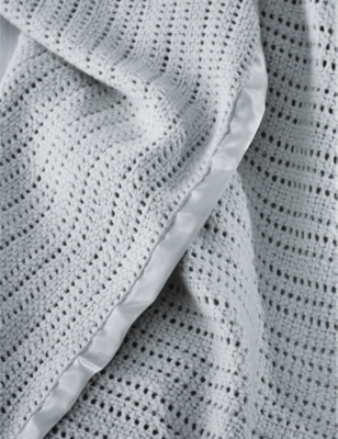 THE LITTLE WHITE COMPANY: Satin-edged cellular cotton baby blanket