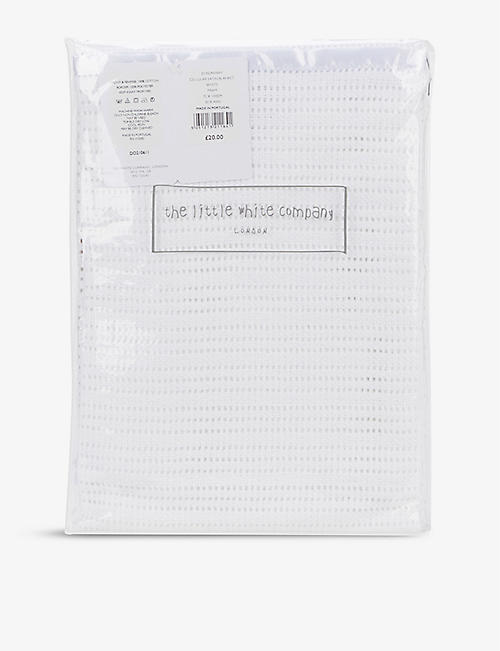 THE LITTLE WHITE COMPANY: Satin-edged cellular cotton baby blanket