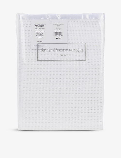 THE LITTLE WHITE COMPANY: Cellular cotton cot blanket
