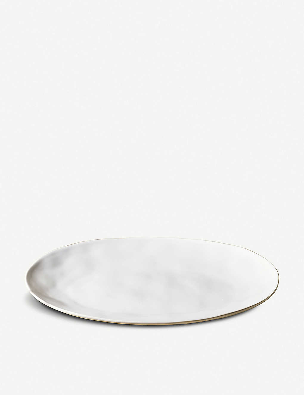 The White Company Portobello Large Stoneware Serving Platter In White