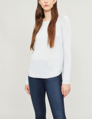 pale blue fine knit jumper