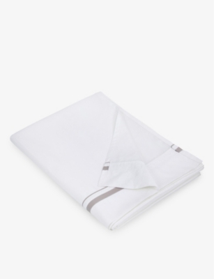 Shop The White Company White/mink Cavendish Emperor Flat Sheet 320x290cm
