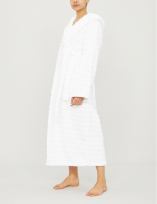 The White Company Hooded Hydrocotton Dressing Gown In White