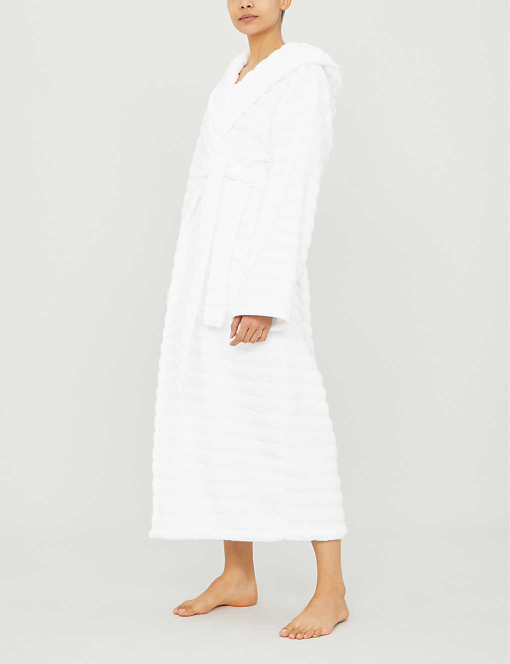 The White Company Hooded Hydrocotton Dressing Gown In White