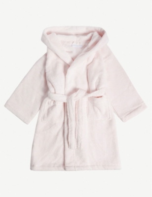 The Little White Company Girls Pink Kids Bear Ears Hydrocotton Dressing Gown 2-5 Years 4-5 Years