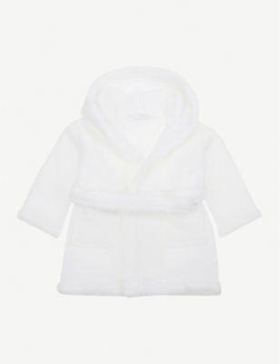 white company baby dressing gown