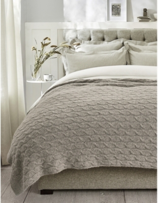 The White Company Cable Knit Wool And Alpaca Blend Throw