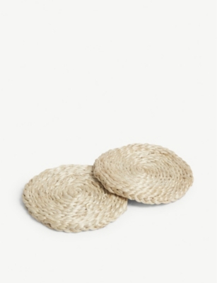 The White Company Natural Jute Woven Coasters – Set Of Four