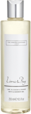 The White Company Lime And Bay Shower Gel 250ml In No Colour
