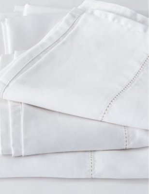 The White Company Connaught Cotton And Silk-blend Double Duvet Cover 200cm X 200cm In Chalk
