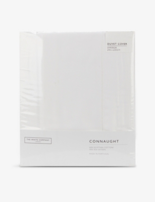 The White Company Connaught Cotton And Silk-blend Emperor Duvet Cover 290cm X 235cm In Chalk