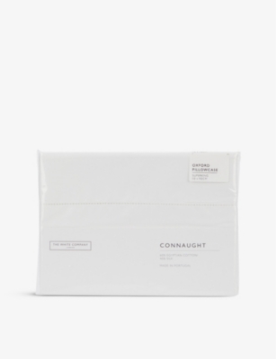 The White Company Chalk Connaught Cotton And Silk-blend Oxford Pillowcase 50cm X 90cm King