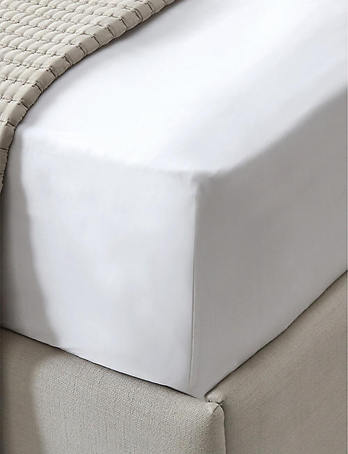 THE WHITE COMPANY: Connaught cotton and silk-blend king flat sheet