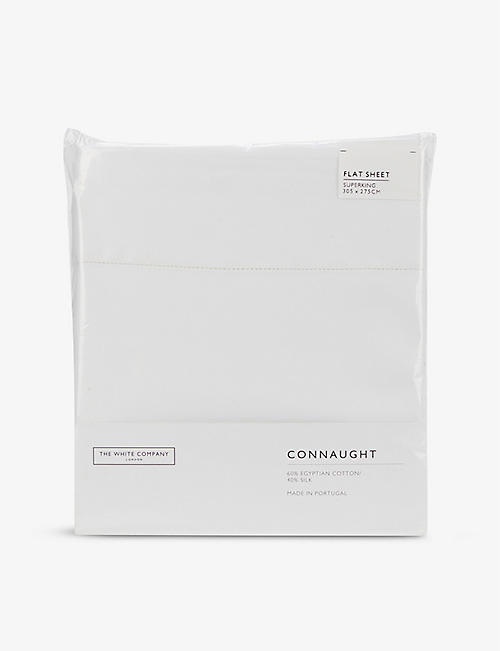 THE WHITE COMPANY: Connaught cotton silk king flat sheet