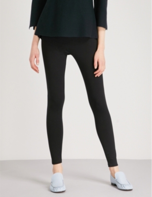 The White Company Luxury Stretch-jersey Leggings In Black