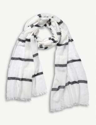 THE WHITE COMPANY Stripe modalblend scarf