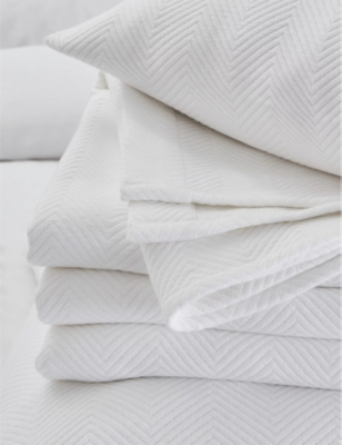 The White Company White Mason Single Cotton Bedspread 250cm X 190cm
