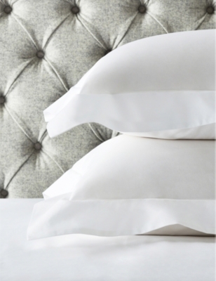 THE WHITE COMPANY: Row Cord egyptian-cotton cot bed pillowcase 70cm x 140cm