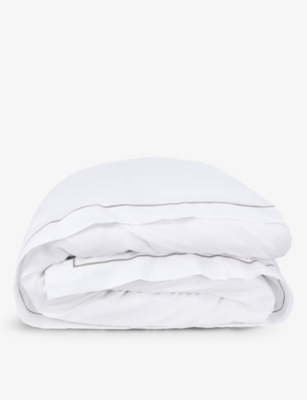 The White Company White/mink Savoy Cotton Duvet Cover