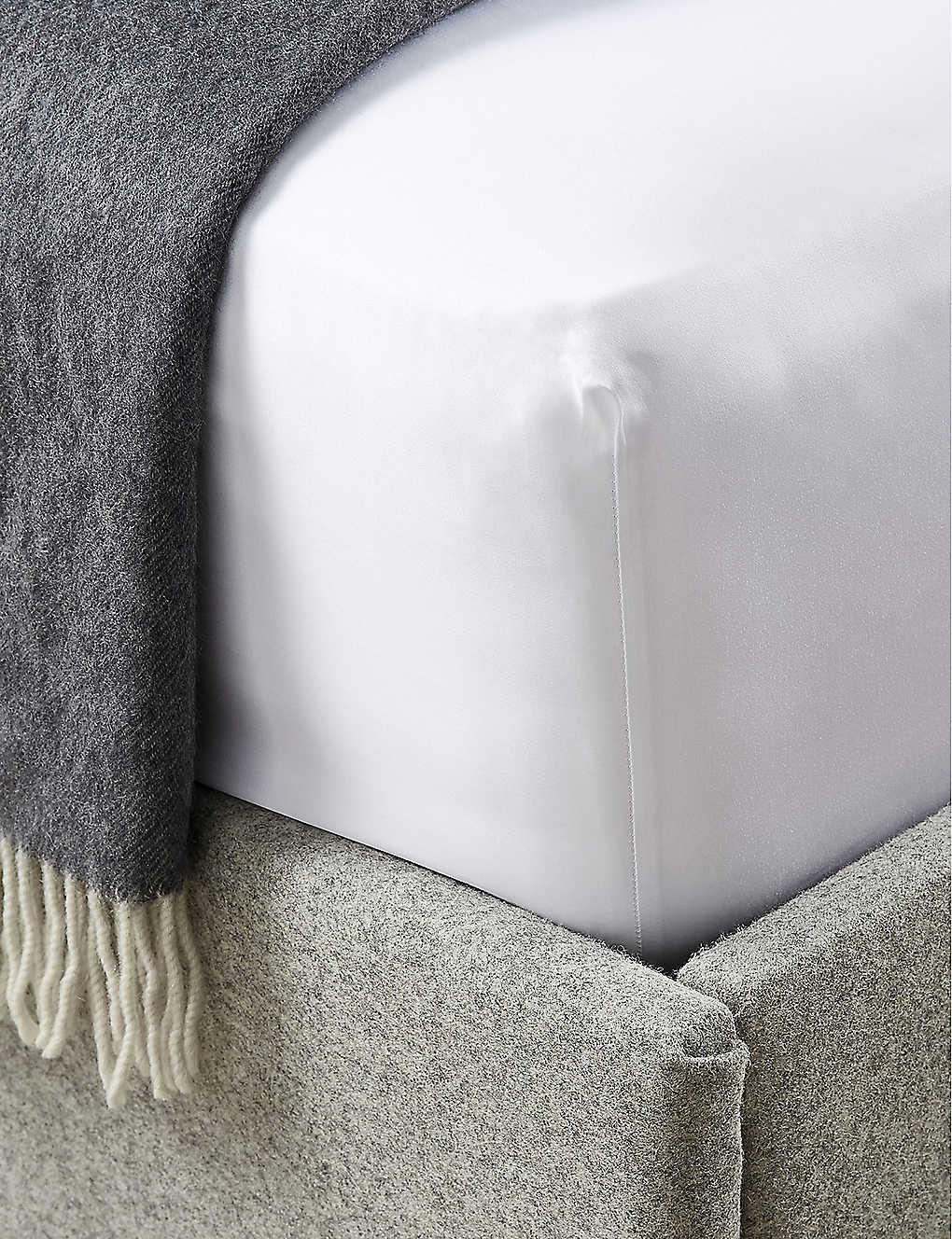 Shop The White Company White Savoy Cotton Fitted Sheet