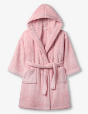 The Little White Company Girls Chalk Pink Kids Snuggle Tie-waist Fleece Robe 1-6 Years